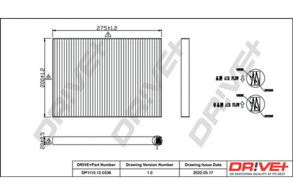 Dr!ve+ Φίλτρο, Αέρας Εσωτερικού Χώρου - DP1110.12.0336