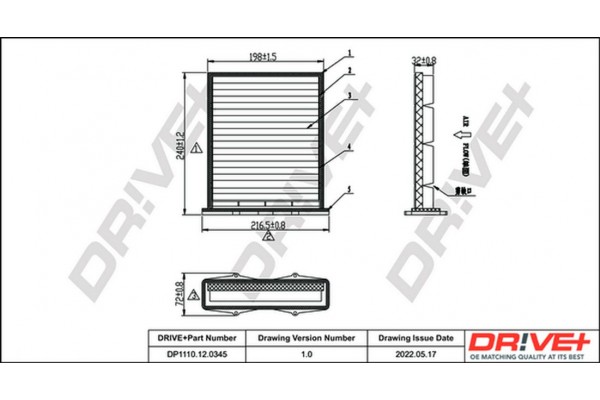 Dr!ve+ Φίλτρο, Αέρας Εσωτερικού Χώρου - DP1110.12.0345 Dr!ve+ Φίλτρο, Αέρας Εσωτερικού Χώρου - DP1110.12.0345