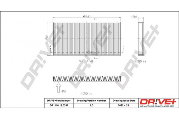 Dr!ve+ Φίλτρο, Αέρας Εσωτερικού Χώρου - DP1110.12.0357