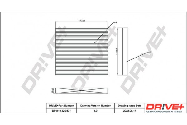 Dr!ve+ Φίλτρο, Αέρας Εσωτερικού Χώρου - DP1110.12.0377