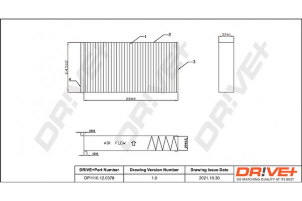 Dr!ve+ Φίλτρο, Αέρας Εσωτερικού Χώρου - DP1110.12.0378