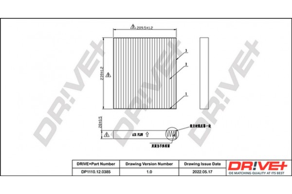 Dr!ve+ Φίλτρο, Αέρας Εσωτερικού Χώρου - DP1110.12.0385