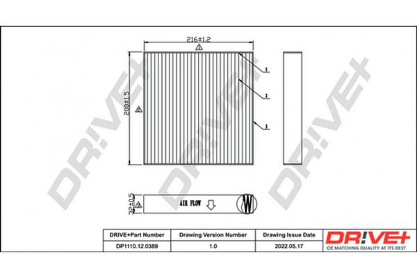 Dr!ve+ Φίλτρο, Αέρας Εσωτερικού Χώρου - DP1110.12.0389