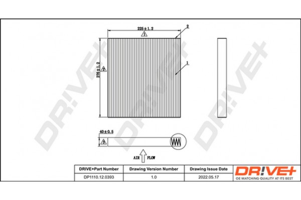 Dr!ve+ Φίλτρο, Αέρας Εσωτερικού Χώρου - DP1110.12.0393