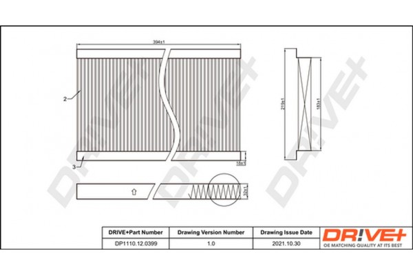 Dr!ve+ Φίλτρο, Αέρας Εσωτερικού Χώρου - DP1110.12.0399 Dr!ve+ Φίλτρο, Αέρας Εσωτερικού Χώρου - DP1110.12.0399