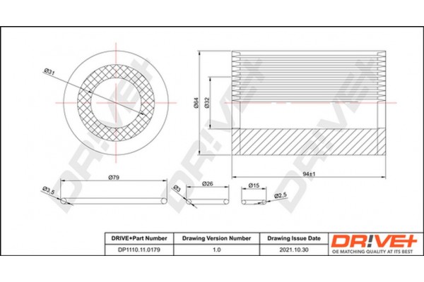 Dr!ve+ Φίλτρο Λαδιού - DP1110.11.0179