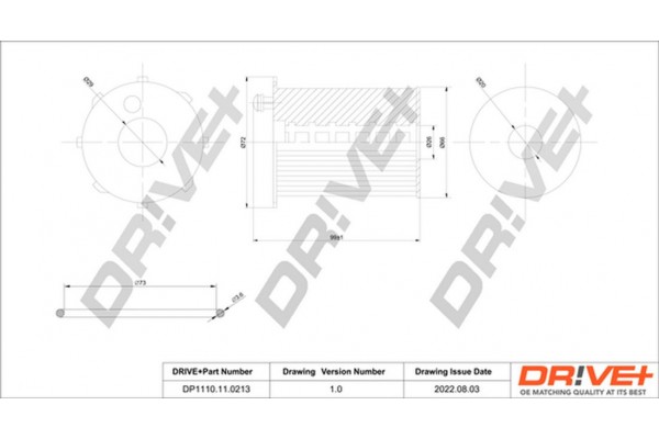 Dr!ve+ Φίλτρο Λαδιού - DP1110.11.0213