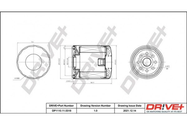 Dr!ve+ Φίλτρο Λαδιού - DP1110.11.0318
