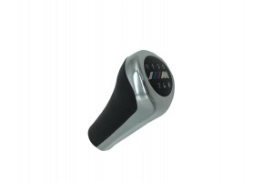 Leather Luxe Πόμολο - Λεβιέ 5-6 Ταχυτήτων Για BMW E46-E53-E60-E61-E63-E65-E81-E82-E83-E87-E90-E91-E92-X1-X3-X5 Ασημί M