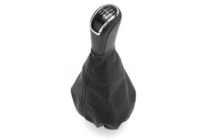 Leather Luxe Πομολο 5 Ταχυτητων με Οπισθεν Δεξια Κάτω Μαυρο με Δερμάτινη Φουσκα για Mercedes-Benz W168-W203-S203