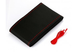 Karlor Ραφτο Καλυμμα Τιμονιου ΜΑΥΡΟ/ΚΟΚΚΙΝΟ Δερματινη BLR800