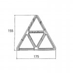 Αντανακλαστικό Τρίγωνο Βιδωτό Με 4 Εσωτερικά Τρίγωνα 155mm X 175mm Eal Κόκκινο 10211 1 Τεμάχιο