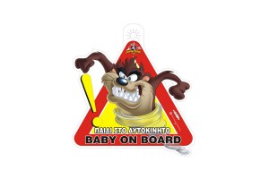 Σήμα ''Παιδί Στο Αυτοκίνητο Taz΄΄ Με Βεντούζα Wβ 5443-2 1 Τεμάχιο