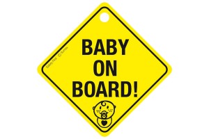 Σήμα "Baby On Board" Πλέξιγκλας Με Βεντούζα Κίτρινο 12.5cm X 12.5cm Βαβυuuκ 1 Τεμάχιο