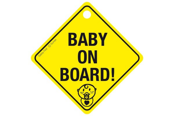 Σήμα "Baby On Board" Πλέξιγκλας Με Βεντούζα Κίτρινο 12.5cm X 12.5cm Βαβυuuκ 1 Τεμάχιο