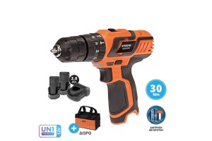 Δραπανοκατσάβιδο Κρουστικό Mini 12V + 2 Μπαταρίες 2.0Ah Με Φορτιστή Και Τσάντα Krausmann U71012-22S