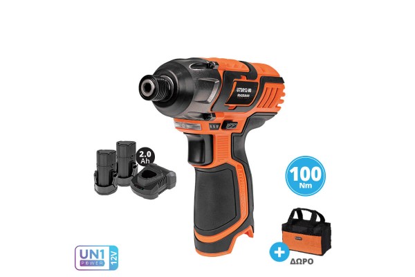 Παλμικό Κατσαβίδι Mini 12V + 2 Μπαταρίες 2.0Ah Με Φορτιστή Και Τσάντα Krausmann U73012-22S