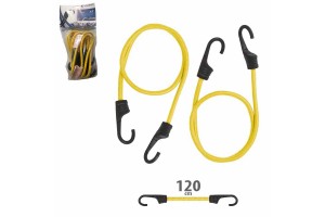 Χταπόδια Πρόσδεσης Ελαστικά Με Πλαστικό Γάντζο Carabiner 8mm X 120cm 2 Τεμάχια