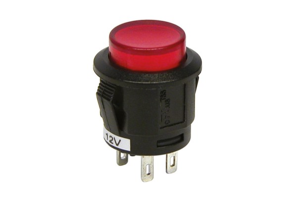 Διακοπτησ-push Button Switch On/off 12v 20a Red 18mm Carpoint (0810683)