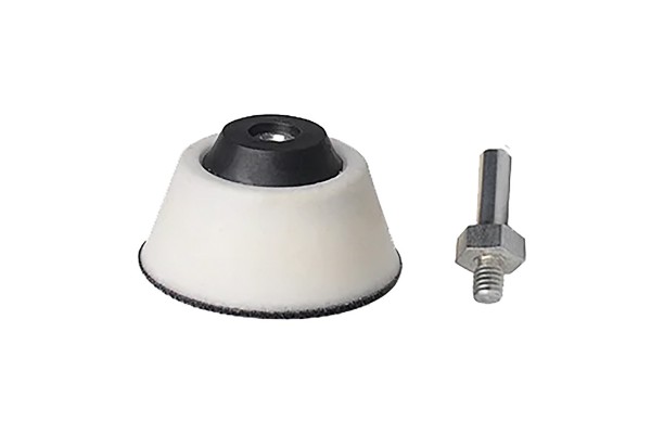 Finopads FP-22222 Πλακα Τριβης HOOKIT,ΜΑΛΑΚΗ 20MM,ΘΗΛ-M6, 50MM, Με Ανταπτορα Δραπανου Φ6 (ΑΣΠΡΗ)