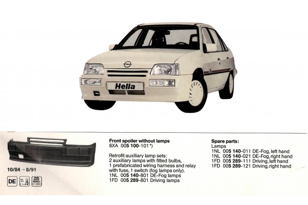 Σποιλερ Εμπροσθιο Opel Kadett E 1984-1991