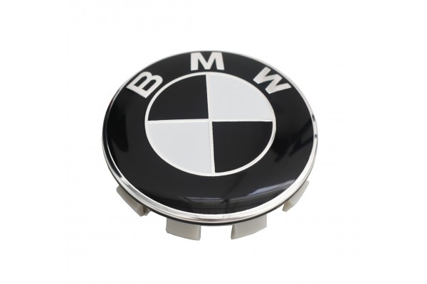 Καπακι Ζαντας Με Σημα BMW 6.5cm ΑΣΠΡΟ-ΜΑΥΡΟ (1ΤΜΧ)