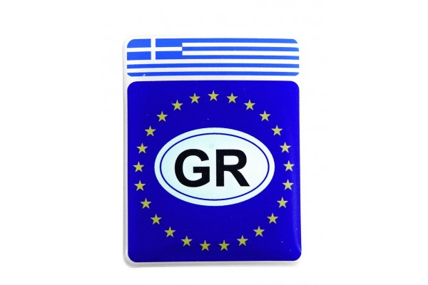 Carman Αυτοκόλλητη Σημαία Αυτοκινήτου GR Τετράγωνο