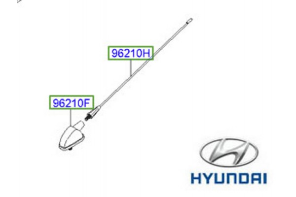Carman Κεραία Αυτοκινήτου Οροφής Βιδωτή για Hyundai 80cm