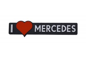 Richter Αυτοκόλλητο Σήμα Αυτοκινήτου I Love Mercedes 12 x 2.5cm