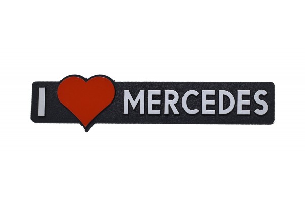Richter Αυτοκόλλητο Σήμα Αυτοκινήτου I Love Mercedes 12 x 2.5cm