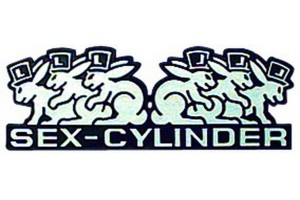 Richter Αυτοκόλλητο Αυτοκινήτου Sex Cylinder σε Ασημί Χρώμα