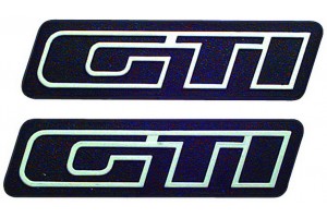 Richter Αυτοκόλλητα Σήματα Αυτοκινήτου GTI σε Ασημί Χρώμα 2τμχ