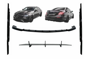 Aero Body Kit Διαχύτης Εμπρός Προφυλακτήρα Και Επεκτάσεις Πλαϊνών Μποτίδων Κατάλληλο Για Mercedes E-Class E63 W213 S213 (2016-2019) Piano Black