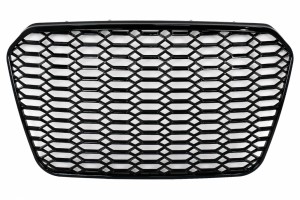 Κεντρική Μάσκα Χωρίς Σήμα Κατάλληλη Για Audi A6 C7 4G (2011-2014) Σε Γυαλιστερό Μαύρο Χρώμα