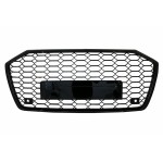 Κεντρική Μάσκα Χωρίς Σήμα Κατάλληλη Για Audi A6 C8 4K (2018-και μετά) RS6 Design Piano Black