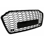 Κεντρική Μάσκα Χωρίς Σήμα Κατάλληλη Για Audi A6 C8 4K (2018-και μετά) RS6 Design Piano Black