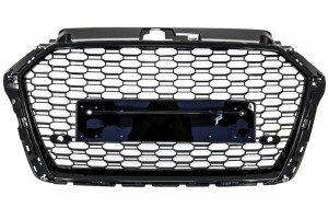 Μπροστινή Μάσκα Χωρίς Σήμα Κατάλληλη Για Audi A3 8V Facelift (2017-2018) RS3 Design Piano Black