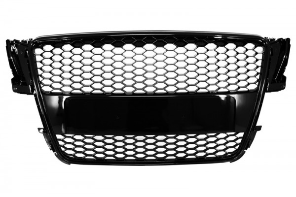 Μπροστινή Μάσκα Χωρίς Σήμα Κατάλληλη Για Audi A5 8T (2007-2011) Rs Design Piano Black