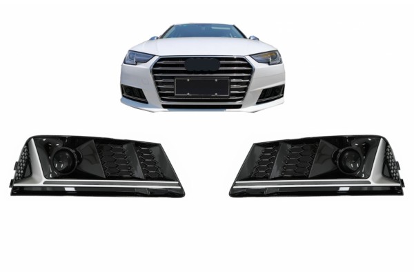 Κάτω Μάσκα Προφυλακτήρα Acc Καλύμματα Πλαϊνών Γρίλιων Κατάλληλα Για Audi A4 B9 Sedan Avant (2016-2018) RS4 Design Silver Edition Κάτω Μάσκα Προφυλακτήρα Acc Καλύμματα Πλαϊνών Γρίλιων Κατάλληλα Για Audi A4 B9 Sedan Avant (2016-2018) RS4 Design Silver Edition