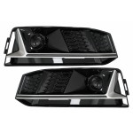 Κάτω Μάσκα Προφυλακτήρα Acc Καλύμματα Πλαϊνών Γρίλιων Κατάλληλα Για Audi A4 B9 S-Line Sedan Avant (2016-2018) RS4 Design Silver Edition