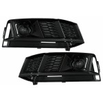 Κάτω Μάσκα Προφυλακτήρα Acc Καλύμματα Πλαϊνών Γρίλιων Κατάλληλα Για Audi A4 B9 S-Line Sedan Avant (2016-2018) RS4 Design Black Edition