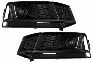 Κάτω Μάσκα Προφυλακτήρα Acc Καλύμματα Πλαϊνών Γρίλιων Κατάλληλα Για Audi A4 B9 S-Line Sedan Avant (2016-2018) RS4 Design Black Edition