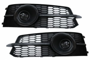 Κάτω Μάσκα Προφυλακτήρα Acc Καλύμματα Πλαϊνών Γρίλιων Κατάλληλα Για Audi A6 C7 4G S Line Facelift (2015-2018) Black Edition