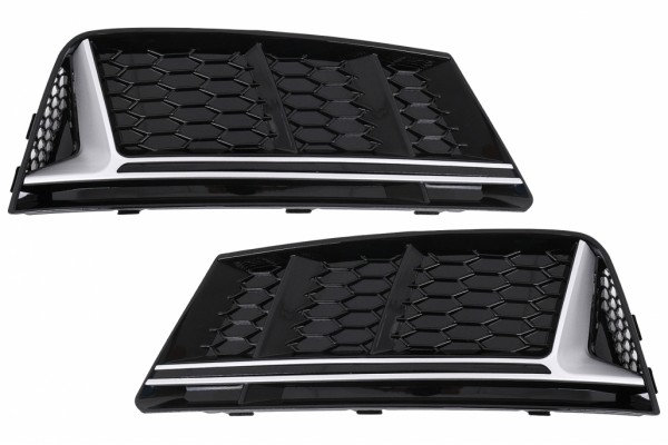 Καλύμματα Κάτω Μάσκας Προφυλακτήρα Για Πλευρικές Γρίλιες Κατάλληλα Για Audi A4 B9 Sedan Avant (2016-2018) RS4 Design