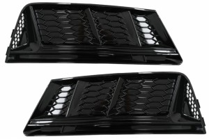 Καλύμματα Κάτω Μάσκας Προφυλακτήρα Για Πλευρικές Γρίλιες Κατάλληλα Για Audi A4 B9 Sedan Avant (2016-2018) RS4 Design Black Edition