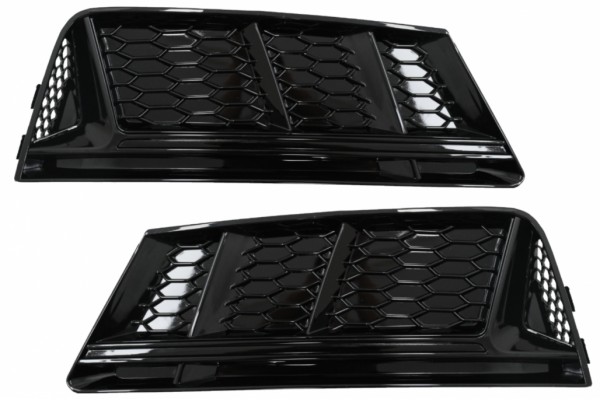 Καλύμματα Κάτω Μάσκας Προφυλακτήρα Για Πλευρικές Γρίλιες Κατάλληλα Για Audi A4 B9 Sedan Avant (2016-2018) RS4 Design Black Edition