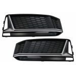 Κάτω Μάσκα προφυλακτήρα, Πλευρικές Γρίλιες Κατάλληλες Για Audi A4 B9 Sedan Avant S-Line (2016-2018) RS4 Design Silver Edition