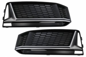 Κάτω Μάσκα προφυλακτήρα, Πλευρικές Γρίλιες Κατάλληλες Για Audi A4 B9 Sedan Avant S-Line (2016-2018) RS4 Design Silver Edition