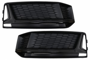 Κάτω Μάσκα προφυλακτήρα, Πλευρικές Γρίλιες Κατάλληλες Για Audi A4 B9 Sedan Avant S-Line (2016-2018) RS4 Design Black Edition