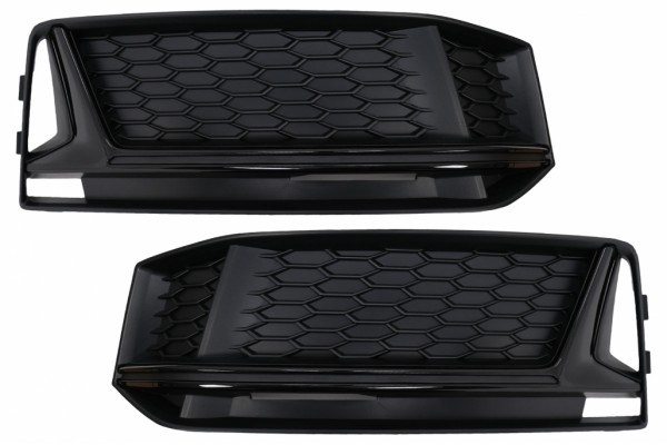 Κάτω Μάσκα προφυλακτήρα, Πλευρικές Γρίλιες Κατάλληλες Για Audi A4 B9 Sedan Avant S-Line (2016-2018) RS4 Design Black Edition